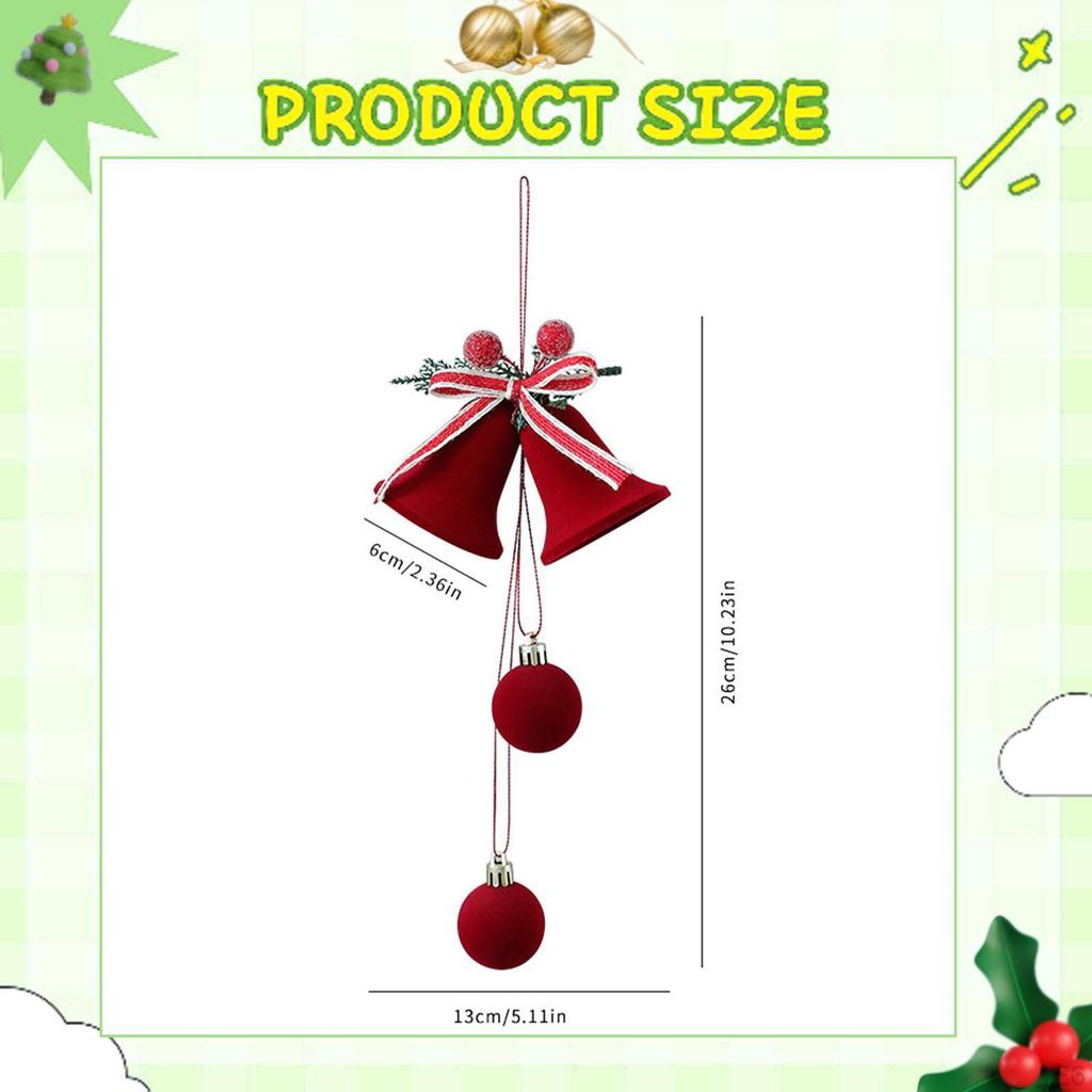 Christmas Bell Hanging Ornament Decorative Pendant Tree Decoration for Outdoor