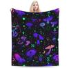 Magic Mushrooms with Occult Blanket Fleece  Winter  Portable Soft Throw Blanket for Sofa Bedroom Quilt