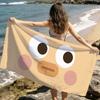 Funny cartoon face art cute meme Towel soft Dry Beach Towels Trip Towel swim Summer Holiday Vacation bathing Pool Camp Gift