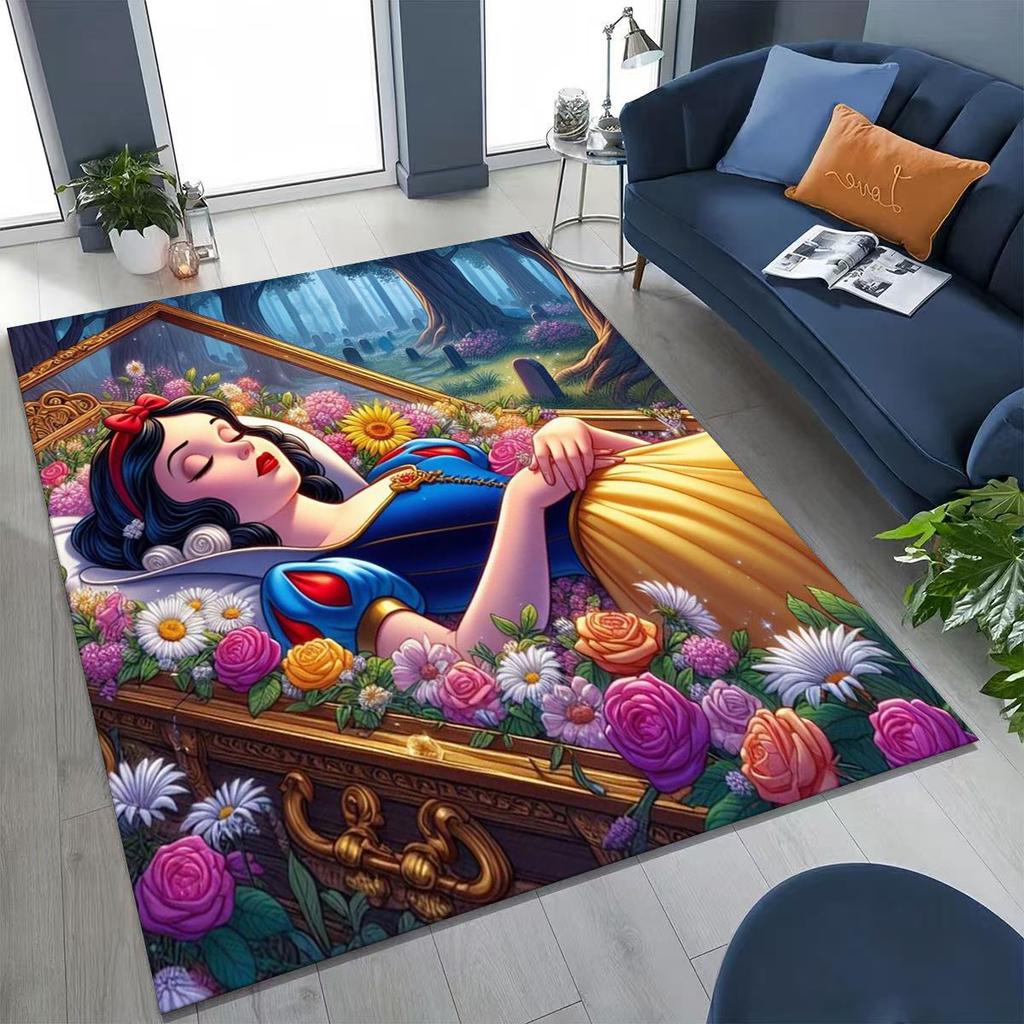 Snow White Princess Cartoon Fairy Tales Rug for Bedroom Living Room Sofa Home Doormat Decor, Large Kids Play Non-slip Floor Mat
