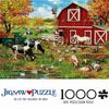 1000pcs Mini Jigsaw Puzzle Countryside Farm Scene, Red Barn, Autumn Landscape, Home Decoration, Suitable for Living Room And Farmhouse Wall Art, Holid