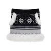 Fair Isle Snowflake Pattern Low-Waist Color Block Mini Skirt