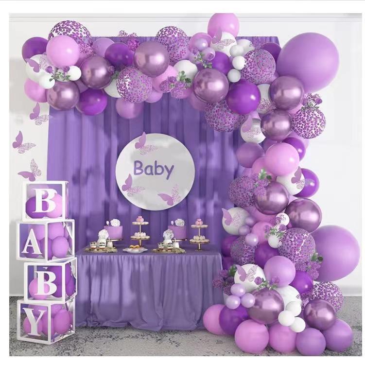 Stylish Birthday Party Purple Balloon Garland Decoration
