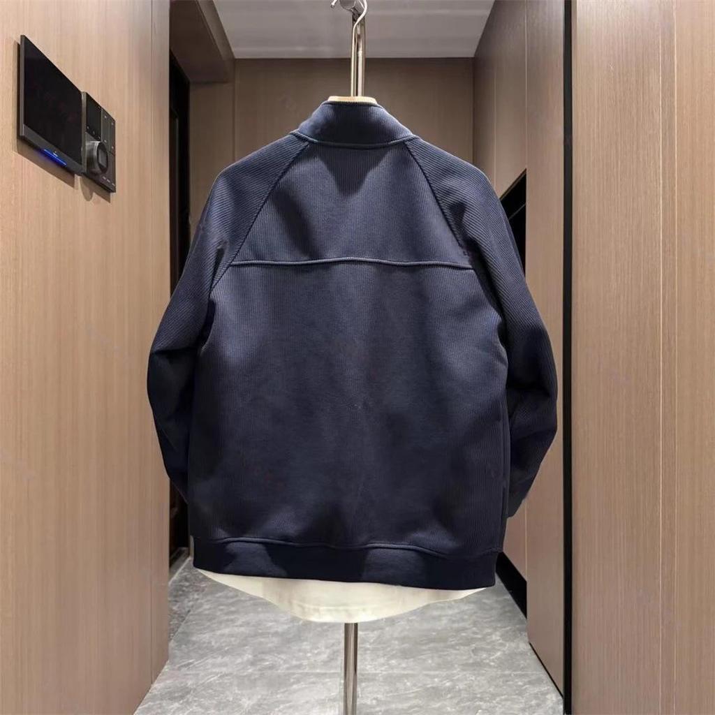 Herrhöstmode Ståkrage Jacka - Lätt Lyxig, Mångsidig, Snygg Enfärgad med Dragkedja