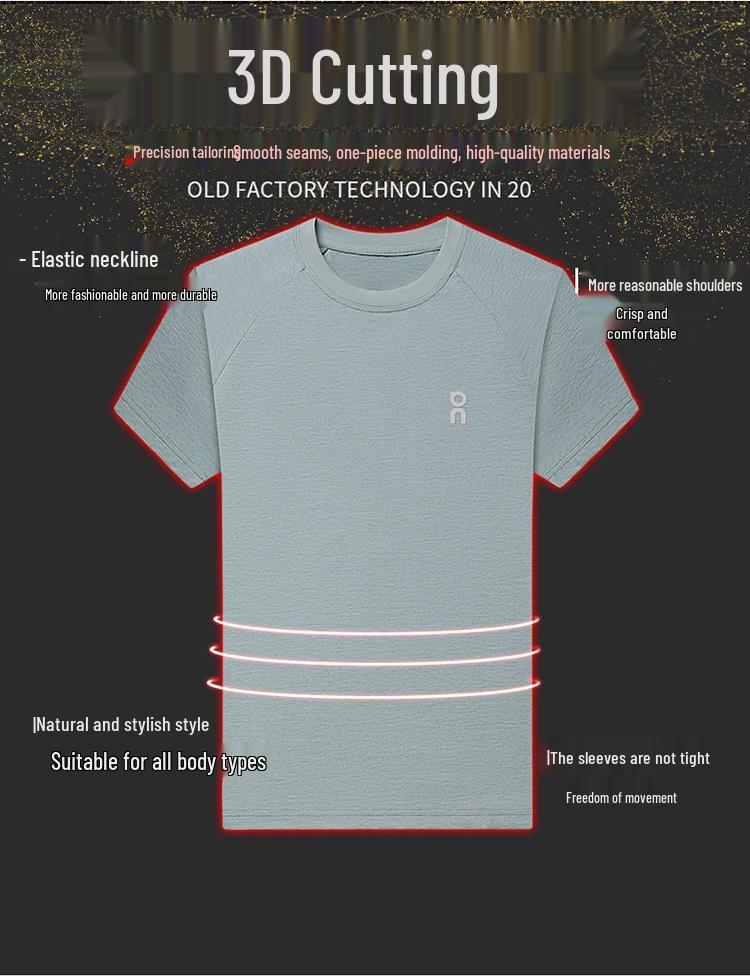 Men's Summer Casual Round Neck Short Sleeve T-shirt - Middle-Aged Fashion, Versatile & Breathable Top