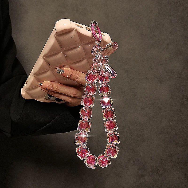 

Универсальный ремешок для мобильного телефона, роскошная короткая подвесная цепочка в форме капли воды, расшитая вручную бисером, подвеска для ношения на руке