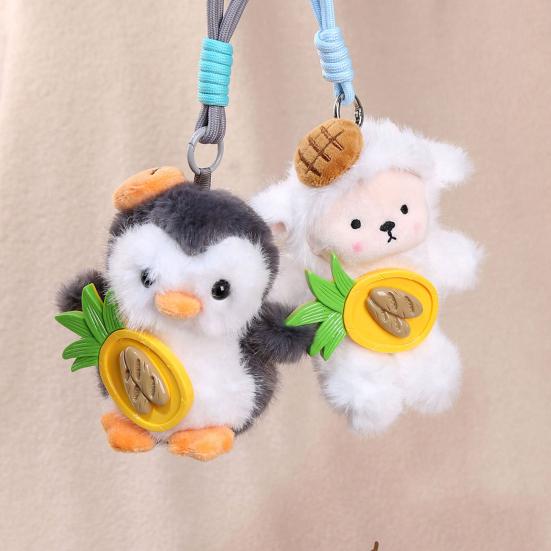Penguin Sheep Design Plush Doll Keychain Pendant Soft Portable Mini Doll
