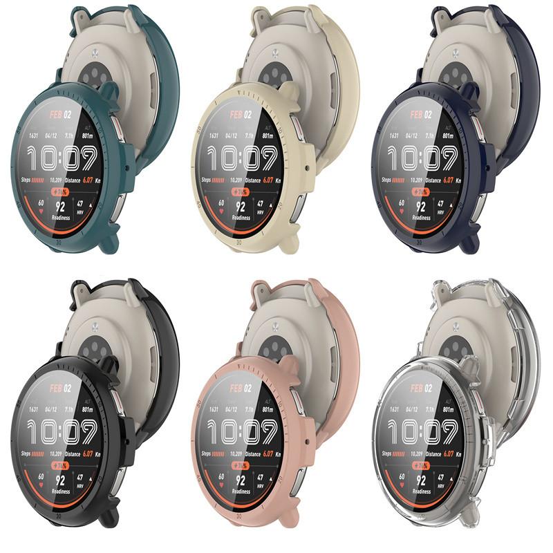 Carcasă PC+ Sticlă Securizată pentru Amazfit Active2 Ceas Inteligent Curea Bumper Carcasă Acoperire Completă Protector Ecran Accesorii
