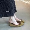 French Flat-soled Ballet Shoes Commuter Single Shoes Women's Shoes 2025 Spring and Autumn Retro Suede Bow Evening Shoes