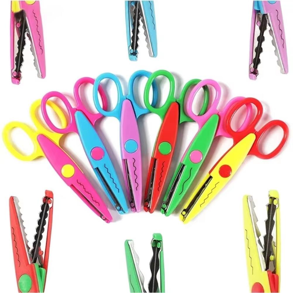 DIY Lace Paper Scissors Student Decorative Edge Cutting Safety Scissors Comfortable Grip for Album Scrapbook Craft Art Tool Set