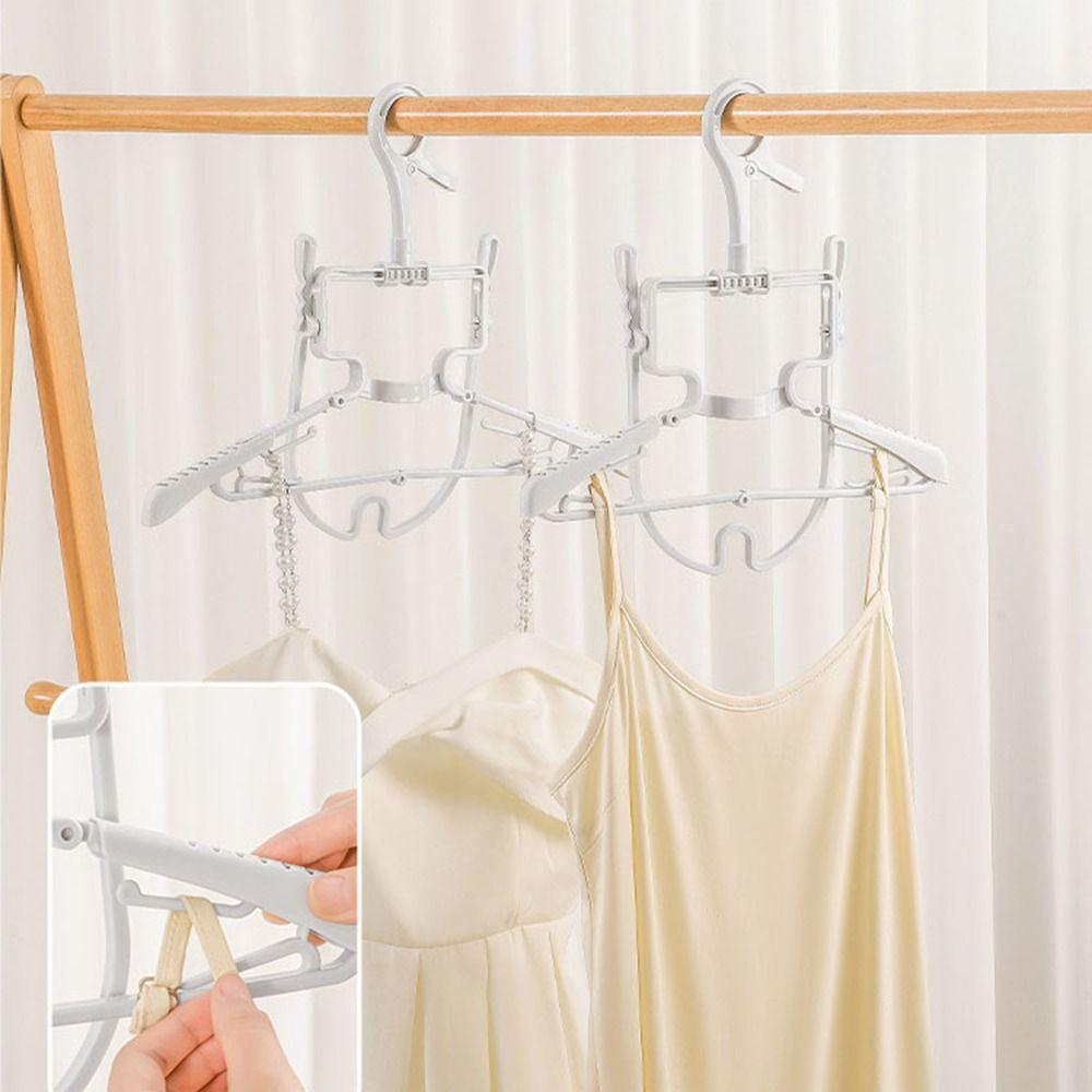 2 Stück Drehbarer Faltbarer Kapuzenpullover-Kleiderbügel Kunststoff-Kleiderbügel Hoher Kragen Pullover-Kleiderbügel Reise