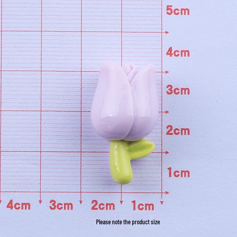 Chubby Tulip Cartoon DIY Crocs Charms Kit - Handmade Cream Glue & Resin Accessories