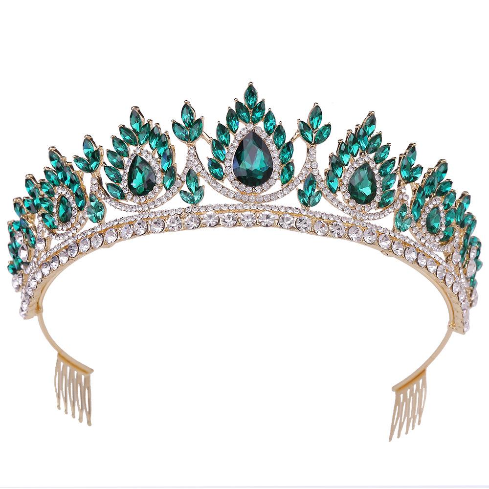 Bridal Crown Baroque Crown Accessories Red Crystal Rhinestone Wedding Hair Comb