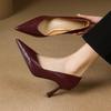 Krazing Pot Sheep Skin Summer Autumn Thin High Heels Party Shoes Women Pointed Toe Concise Shallow Pumps