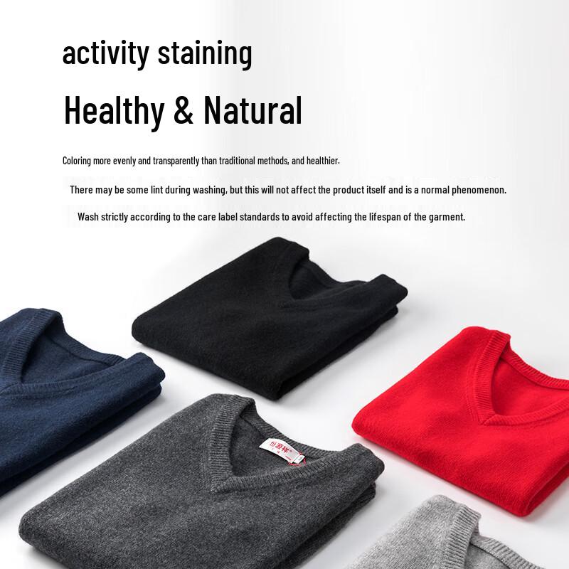 Hengyuanxiang Women's Thickened Pure Cashmere V-Neck Vest