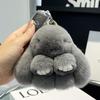 [SinfoniaA] Plush Keychain, Cute Rabbit Keychain, Fluffy and Cute Fur Keychain, Otter Rabbit Key Ring, Bag Charm, Soothing Item, Accessory (Silver