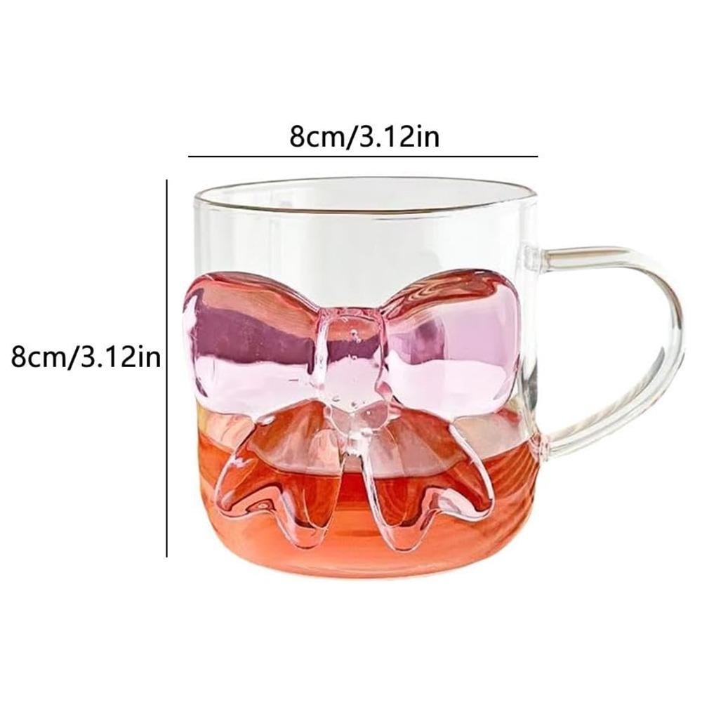 

Durable Bow Water Cup with Handle Milk Juice Cup New Ice Coffee Cup for Women Home Decor