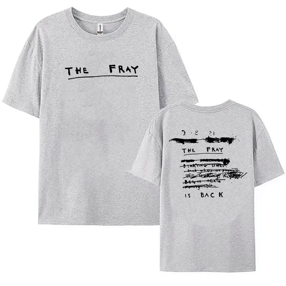 THE FRAY Pásmové Grafické Tričko s Krátkým Rukávem Bavlna Volné Pánské Tričko Unisex Streetwear Těžká Mentální Ležérní Pánské/Dámské Oblečení Tričko