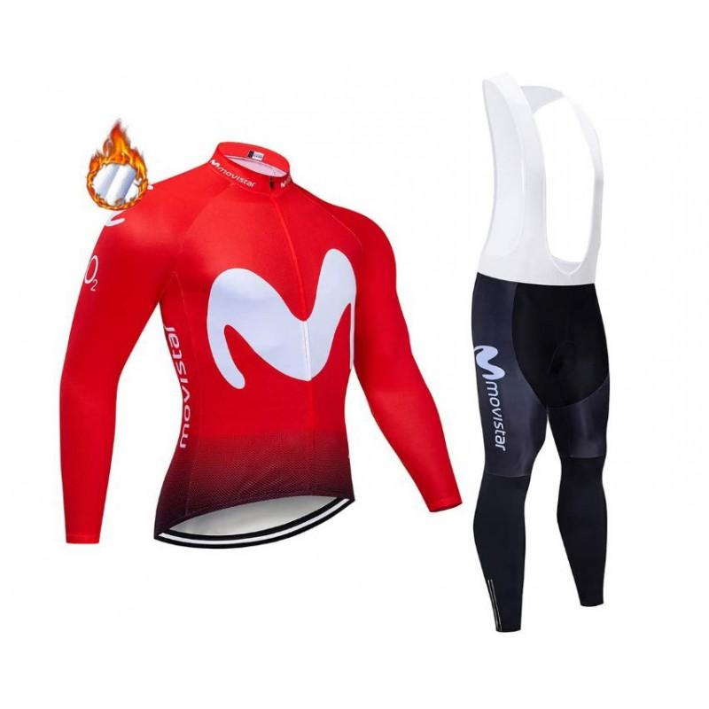 Winter Thermal Cycling Jersey Bib Pants Set Men Women Long Sleeve Fleece Warm Mountain Bike Outfit