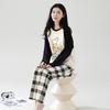 Cotton Pajamas Set Women Loose Fit Sleepwear Long Sleeve Two-Piece Loungewear Home Wear Comfortable Outfit Plus Size Options Breathable Fabric