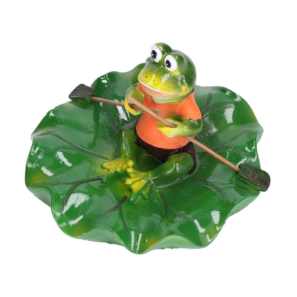 Simulation Resin Floating Lotus Leaf Frogs Ornament Fish Pond Fountain Landscape Decor