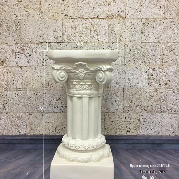 Wedding Gold Roman Column Flower Stand – European Stripe Trophy Fiberglass Décor