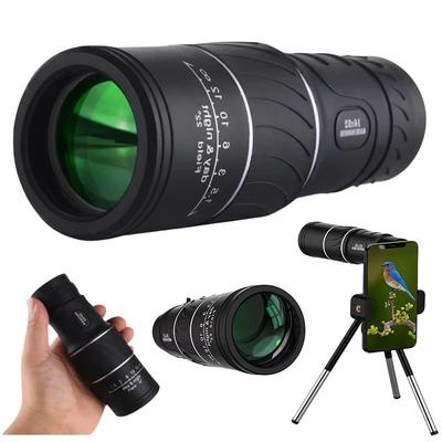 16X52 Monocular Telescope HD Zoom Low-light Night Vision With Mobile Phone Clip Tripod Outdoor Hunting