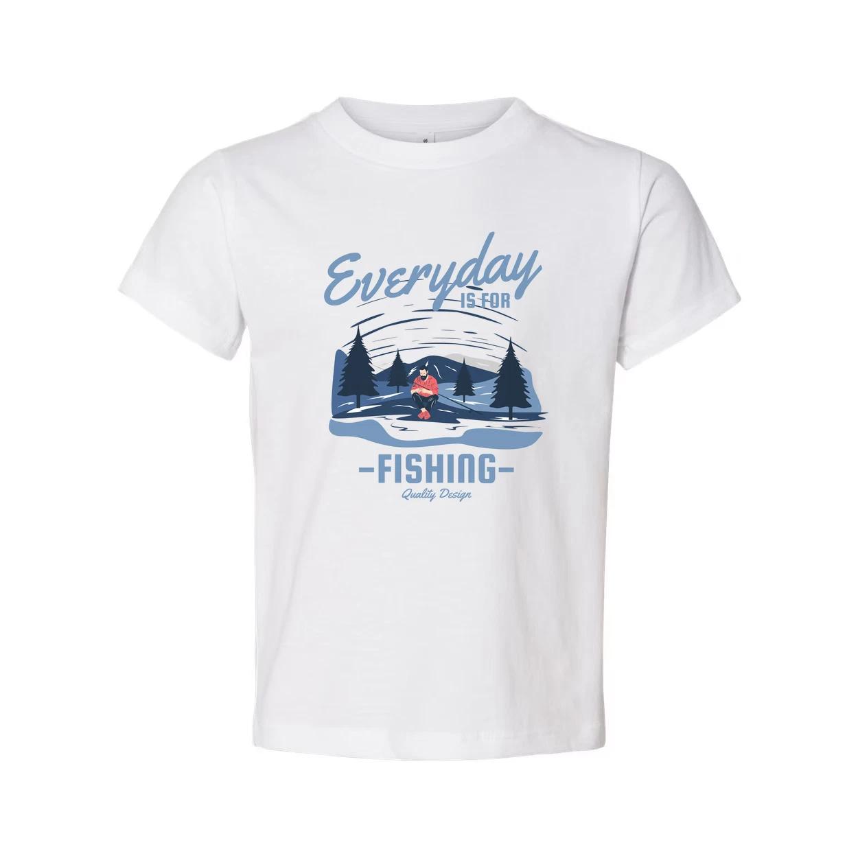 

Unisex Fishing Graphic T Shirt With Scenic Forest River Design And Everyday Is F XL