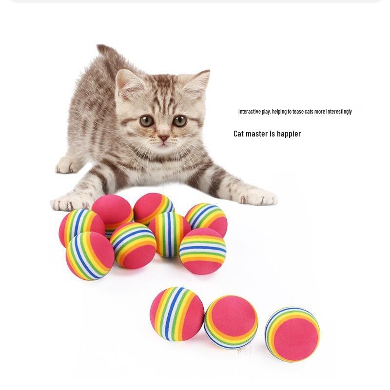 Cat & Dog Bouncing Elastic Ball Toy - EVA Floating Rainbow Teaser