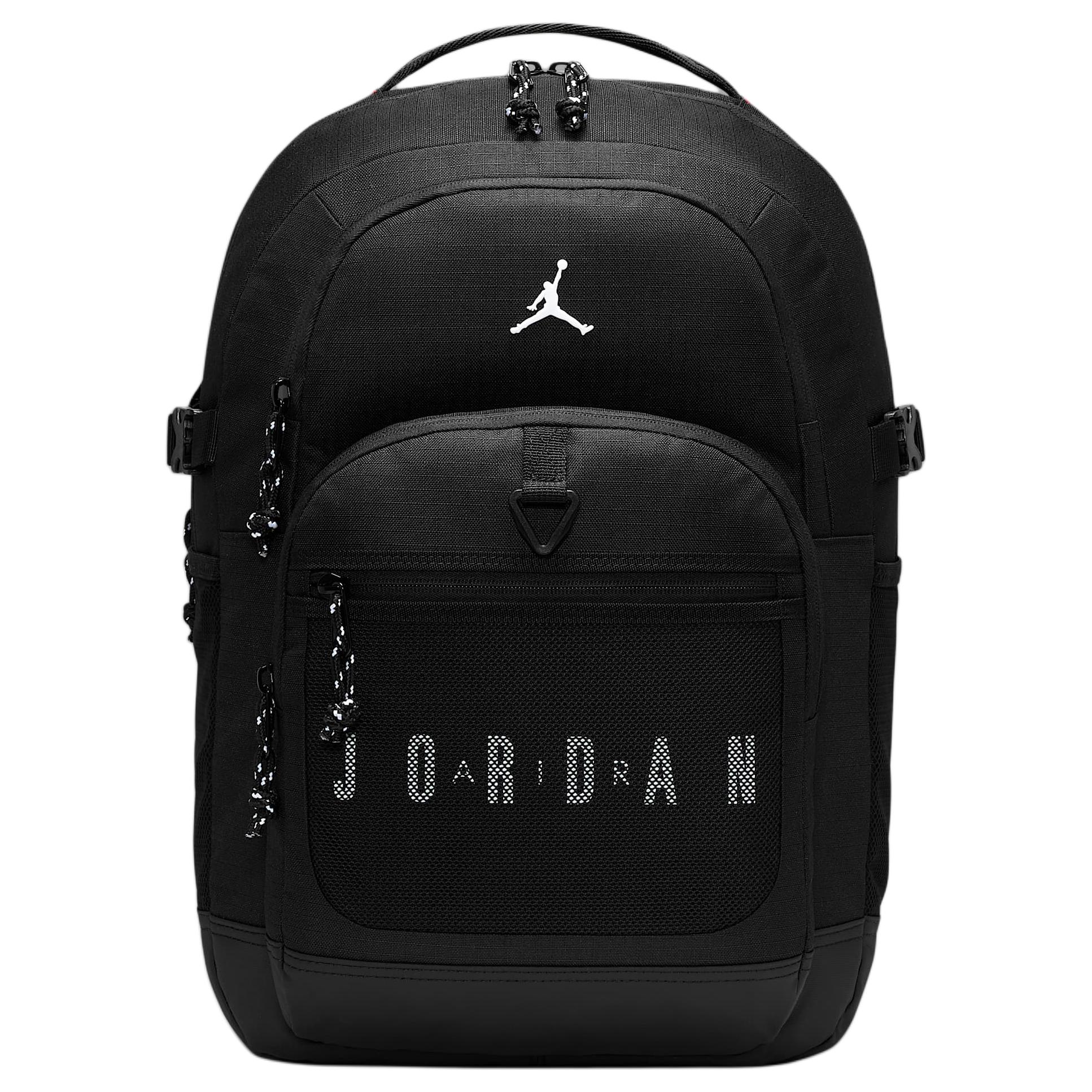 Jordan 25L Blacktop Logo Design Zipper Closure Polyester Backpack Unisex backpack LM9047-023 Black
