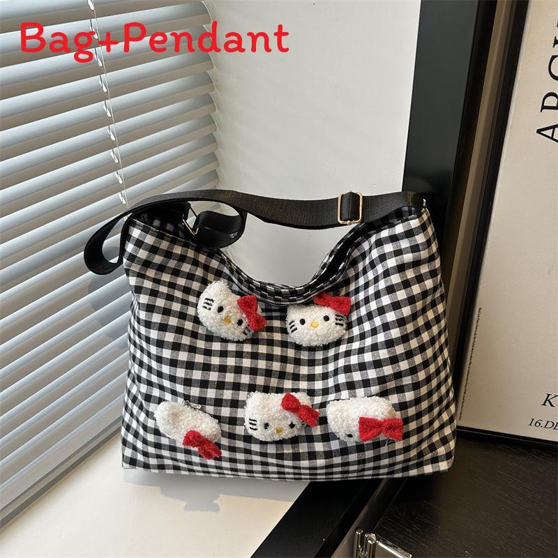Street Style Canvas Tote Bag For Women Large Capacity With Zipper Closure For Daily Use