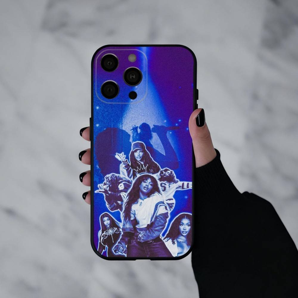 Fashionable S-SZA-A Singer Phone Case For iPhone 17pro, 16,15,14,13,12,11 X XR Plus,Others Soft Black Cover