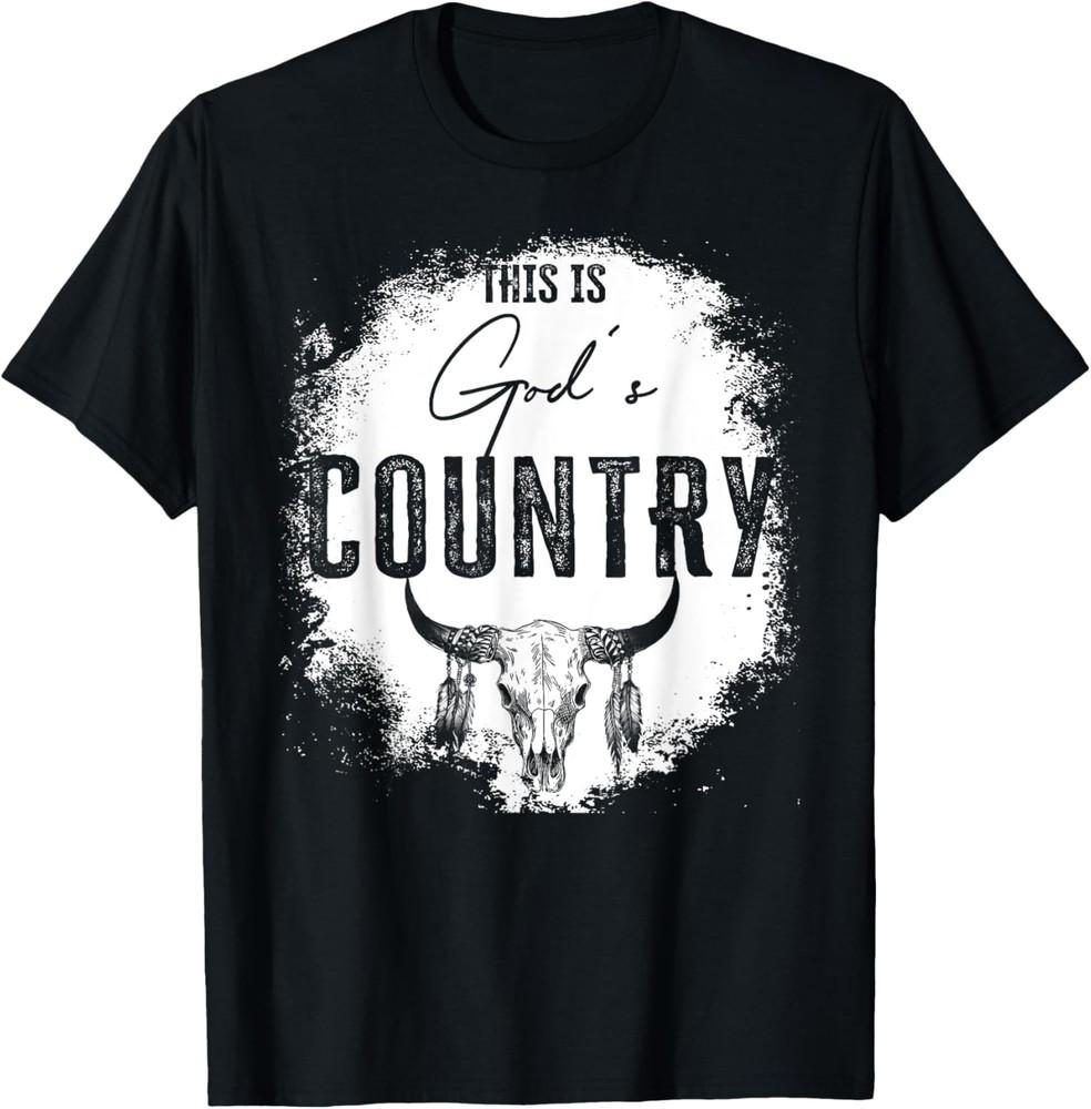 Это Музыкальная Страна Бога Ковбойская Христианская Футболка с Черепом Быка Унисекс Футболка XXL