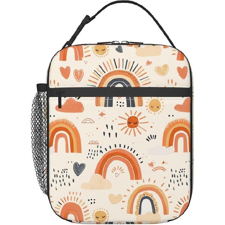 Reusable Butterfly Lunch Box for Kids Girls Boys Women Adult, Insulated Botanical Lunch Bag,Polyester Cooler Retro Handbags Case for School Picnic