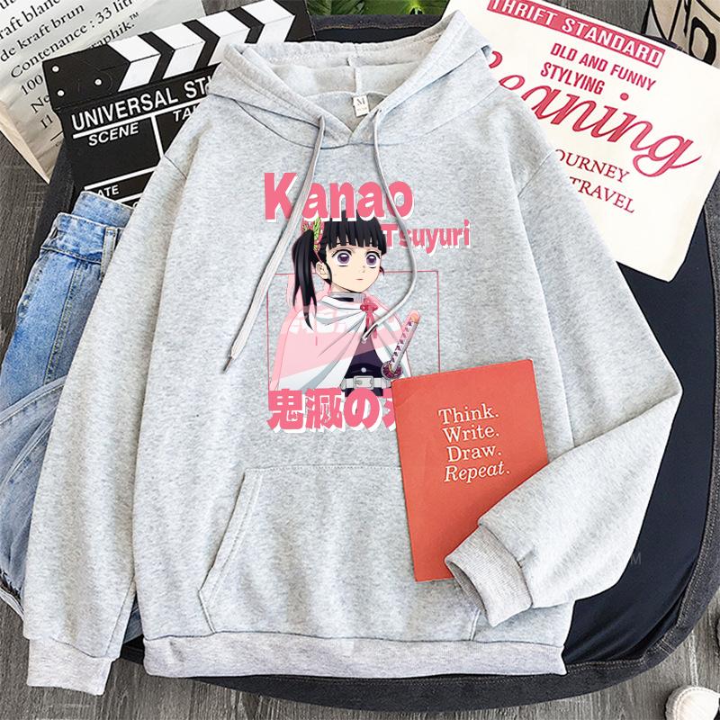 

Аніме Demon Slayer Kanao Tsuyuri Kawaii Print Hooded Чоловіки Жінки Худі Kimetsu No Yaiba Streetwear Harajuku Унісекс Світшот XL