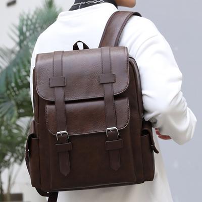 Zaino a Spalla Impermeabile in Pelle PU da Uomo Retro Grande Capacità Casual Business Borse per Laptop per Cartella Scolastica Viaggio Sport