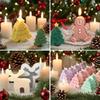 4Pcs Christmas Silicone Candle Molds Set - Reusable, Soft Easy-to-Release Craft Molds for Aromatherapy Candles Handmade Soaps