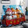 Snowmen Print Flannel Blanket, High Quality Comfortable for All Seasons, Home Decor, Warmth and Comfort, Perfect for Christmas Gifts