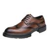 Fashion Handcrafted Mens Oxford Shoes Genuine Calfskin Leather Brogue Dress Shoes Classic Business Formal Shoes Man
