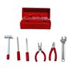 1:12 Scale Dollhouse Toolbox with Storage Box Red Handle Miniature Toolbox Hammer Wrench Simulation Model Dolls Accessories Gift