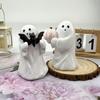 Spooky Ornament, Bat Pumpkin Ghost Model Halloween Decoration, Resin Ghost Figurine for Home Desktop Garden Holiday Decor