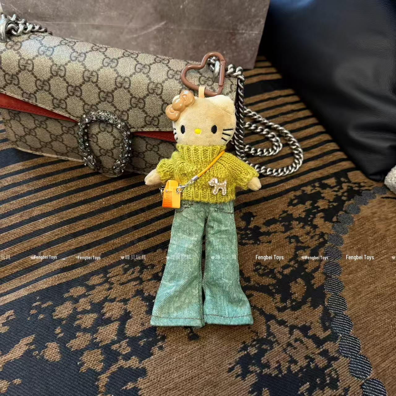 

Retro High-Street Long-Legged Sweater & Ripped Wide-Leg Jeans for Trendy Dolls Heart Button Edition as Shown