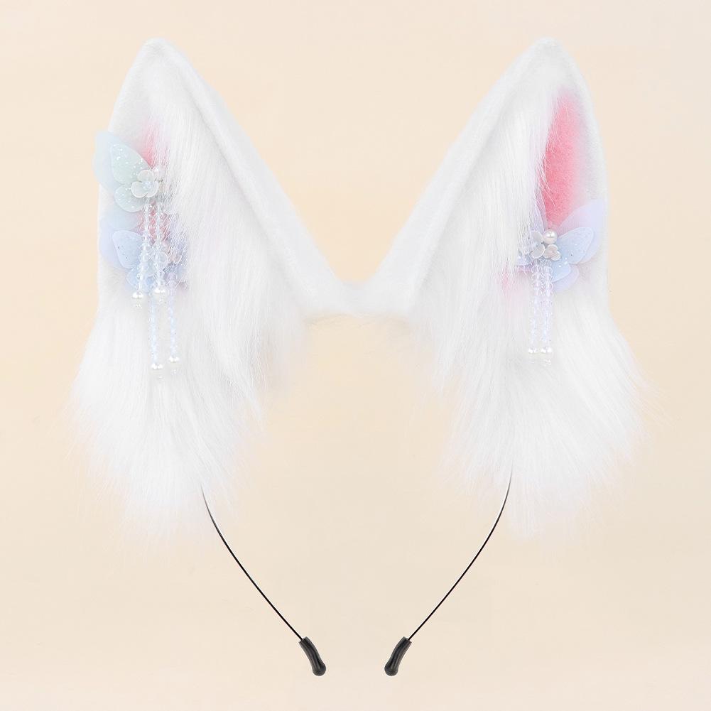 Simulation Plush Handmade Rabbit Ear Hair Antique Headband Lolita Accessories Makeup Accessories Multi-colored Beast Ear Headgear