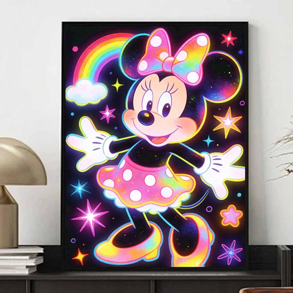 5D DIY Disney Diamond Art Painting Kit Minnie Rainbow Sparkle Creative Home Decor