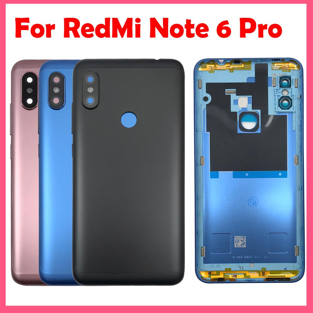 Original Back Cover For Xiaomi Redmi Note 4X Note 5 Note 6 Pro Back Door Rear Housing Cover With Volume Side Button Key