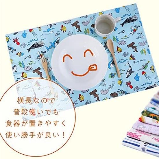 Table mat 2-piece set 35.555cm Japanese pattern circle triangle lunch cloth larger napkin elementary school cotton