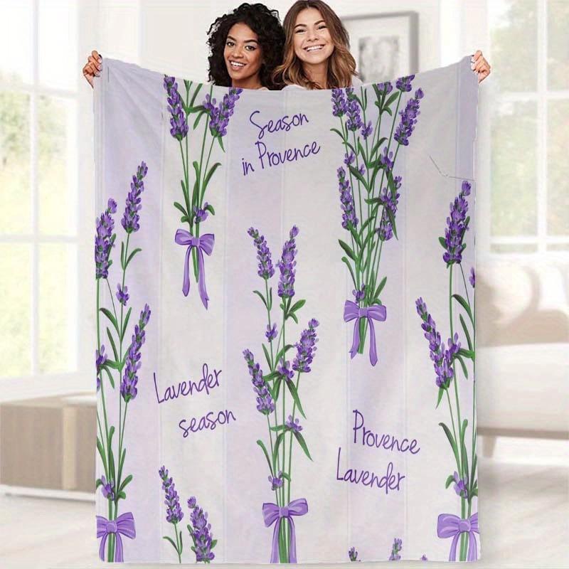 

Lavender Series digital-printed polyester Bedroom velvet flannel cover blanket Fleece soft sofa cover blankets for beds 75x90cm