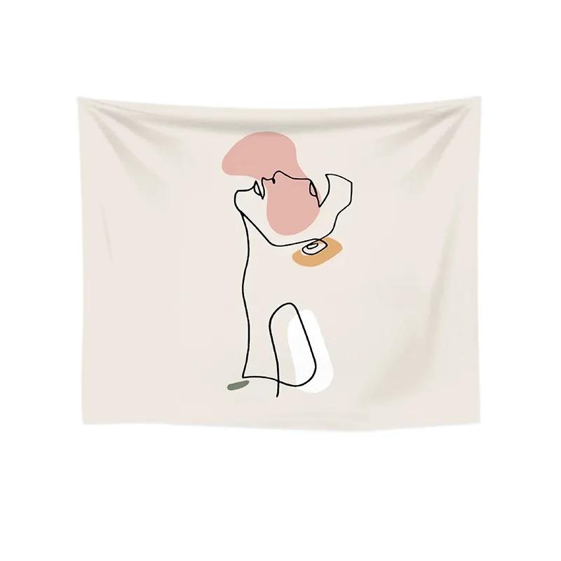 Einfacher Wandteppich mit Morandi-Farbmuster, Heimwanddekoration, Wandteppich für Schlafzimmer, Wohnzimmer