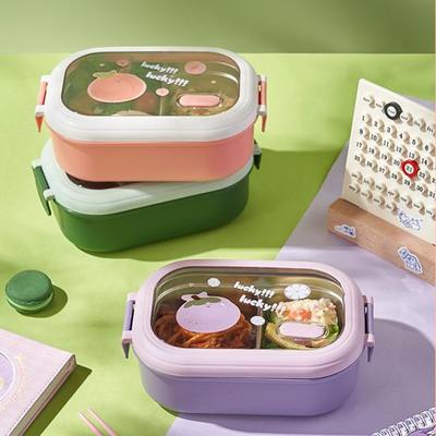 1000 ml Lunchbox, mikrowellengeeignet, großes Fassungsvermögen, hitzebeständiges Fach, Obstdruck, Studenten-Bento-Box, Firmengebrauch