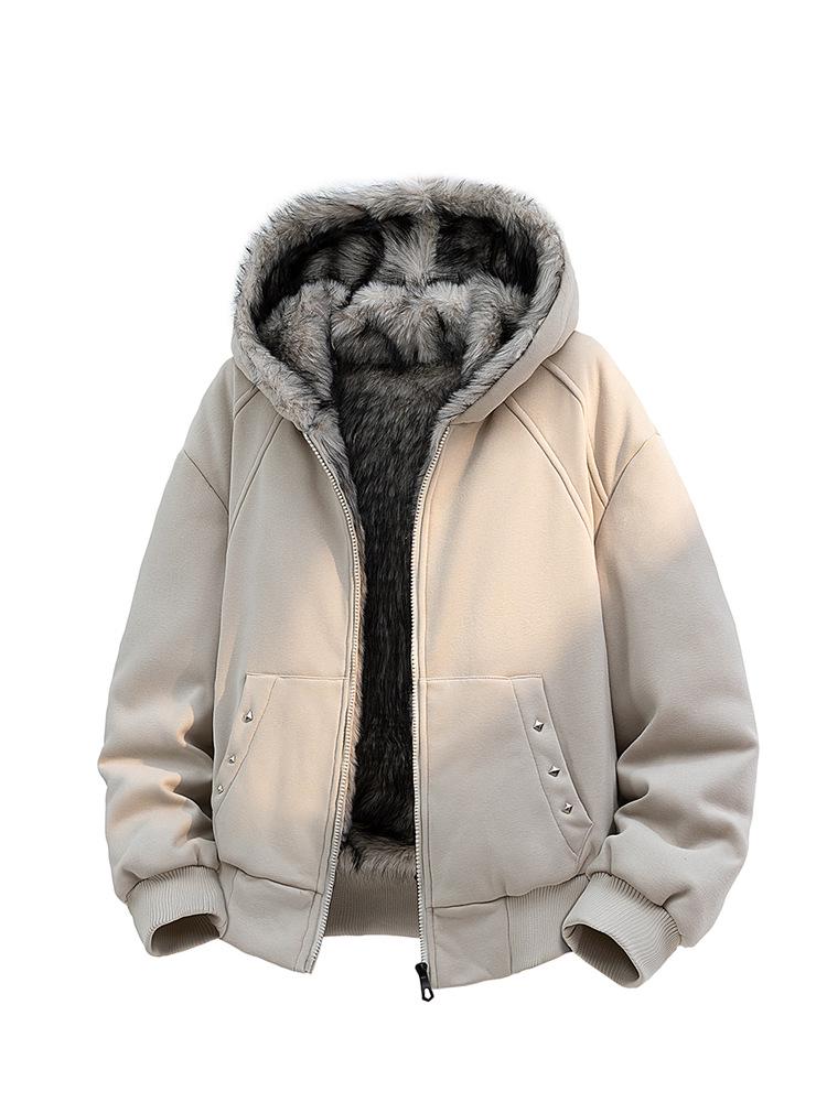 2025 Men's Trendy Lightweight Winter Jacket: Velvet-Lined, Thick, Warm, Fashionable, Loose-Fit Outerwear